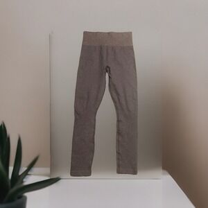 Athleta Shimmer Seamless Tight Leggings Brown‎ Gold Metallic Espresso Large